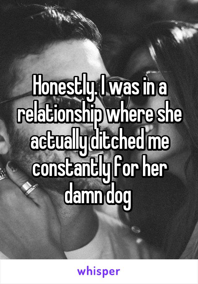 Honestly. I was in a relationship where she actually ditched me constantly for her damn dog 