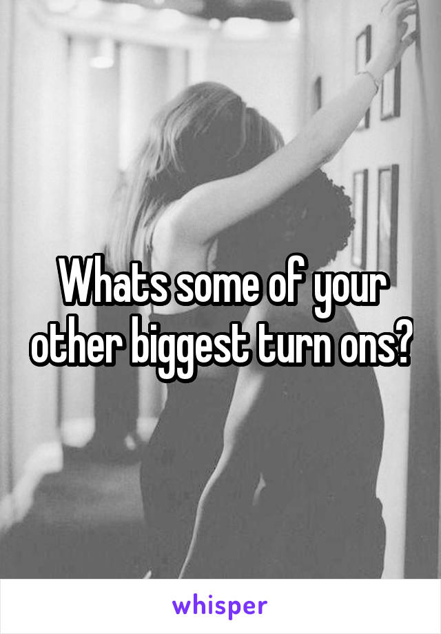 Whats some of your other biggest turn ons?