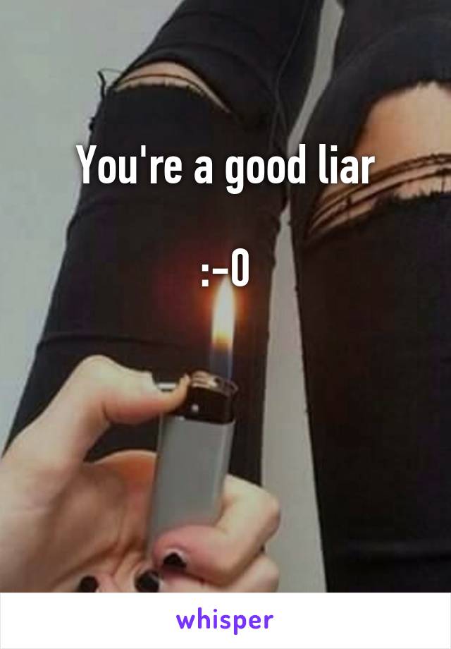 You're a good liar

:-0



