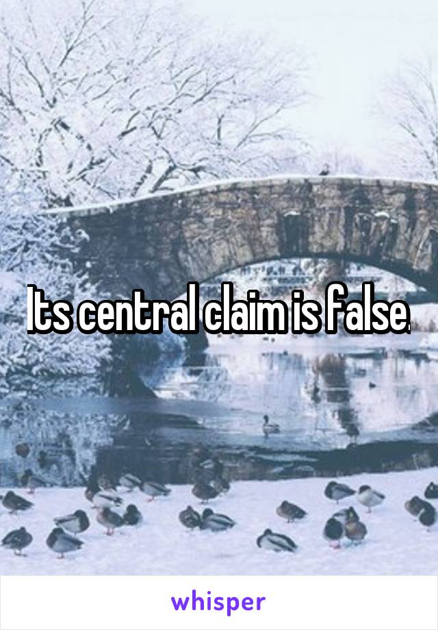 Its central claim is false.