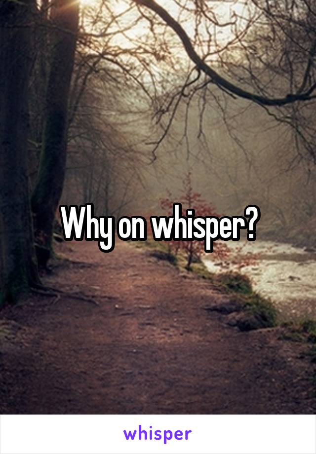 Why on whisper?