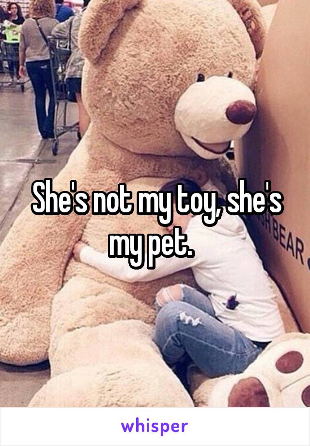 She's not my toy, she's my pet.  