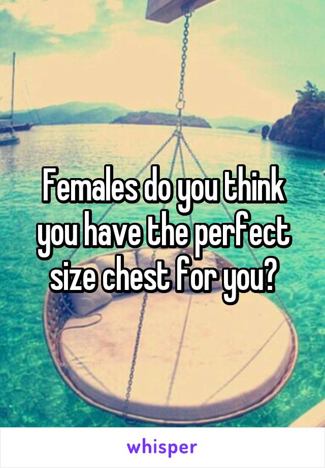 Females do you think you have the perfect size chest for you?