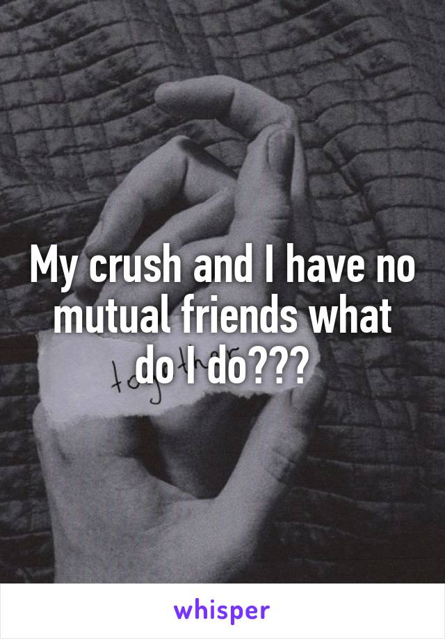 My crush and I have no mutual friends what do I do???