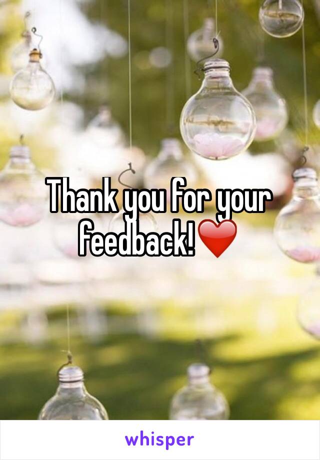 Thank you for your feedback!❤️