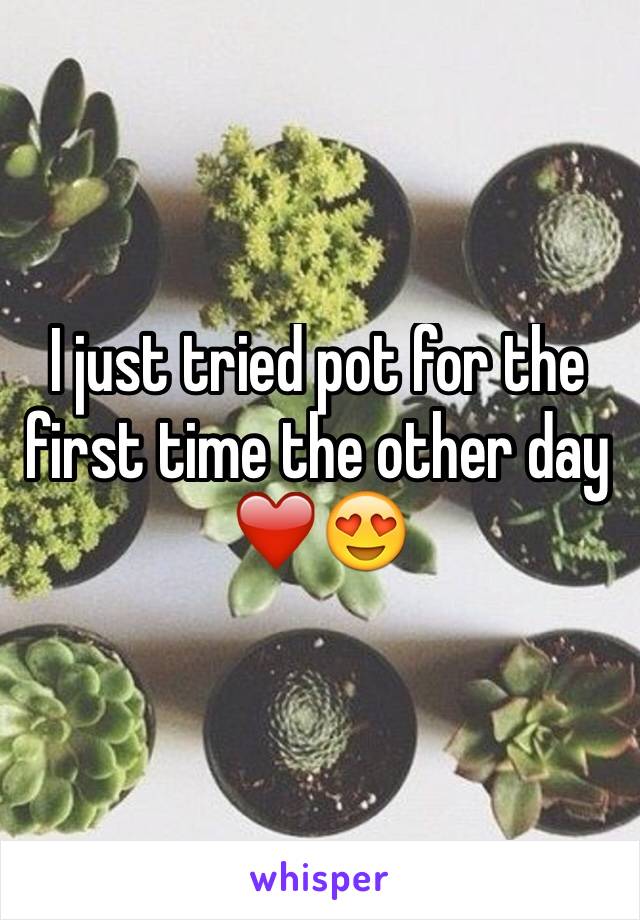 I just tried pot for the first time the other day ❤️😍