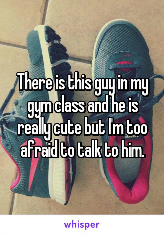 There is this guy in my gym class and he is really cute but I'm too afraid to talk to him.