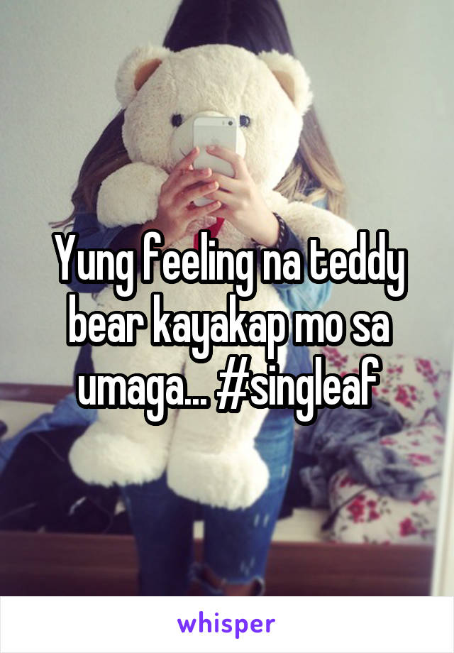 Yung feeling na teddy bear kayakap mo sa umaga... #singleaf