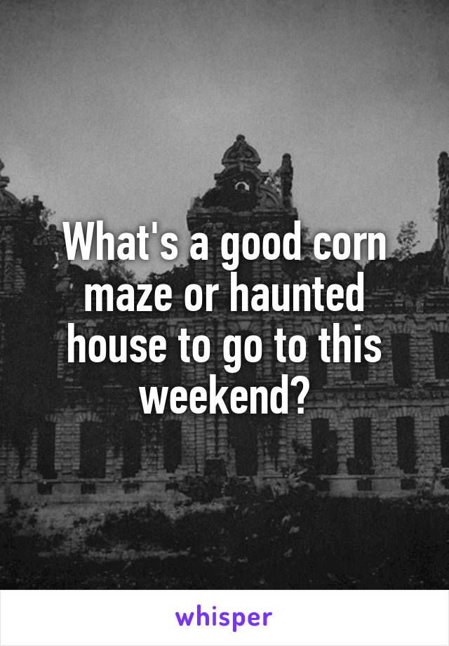 What's a good corn maze or haunted house to go to this weekend?