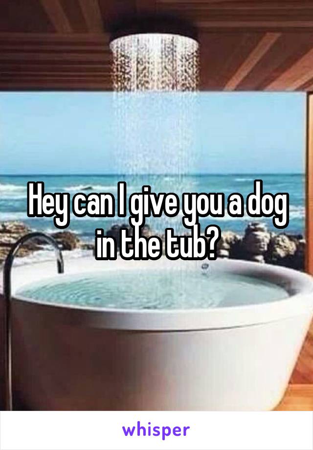 Hey can I give you a dog in the tub?