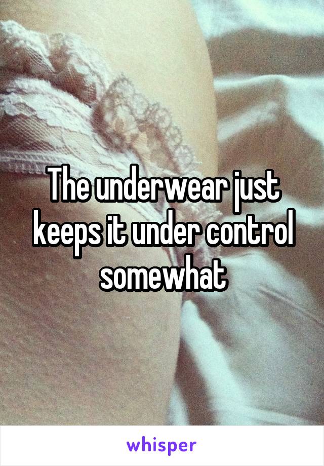 The underwear just keeps it under control somewhat