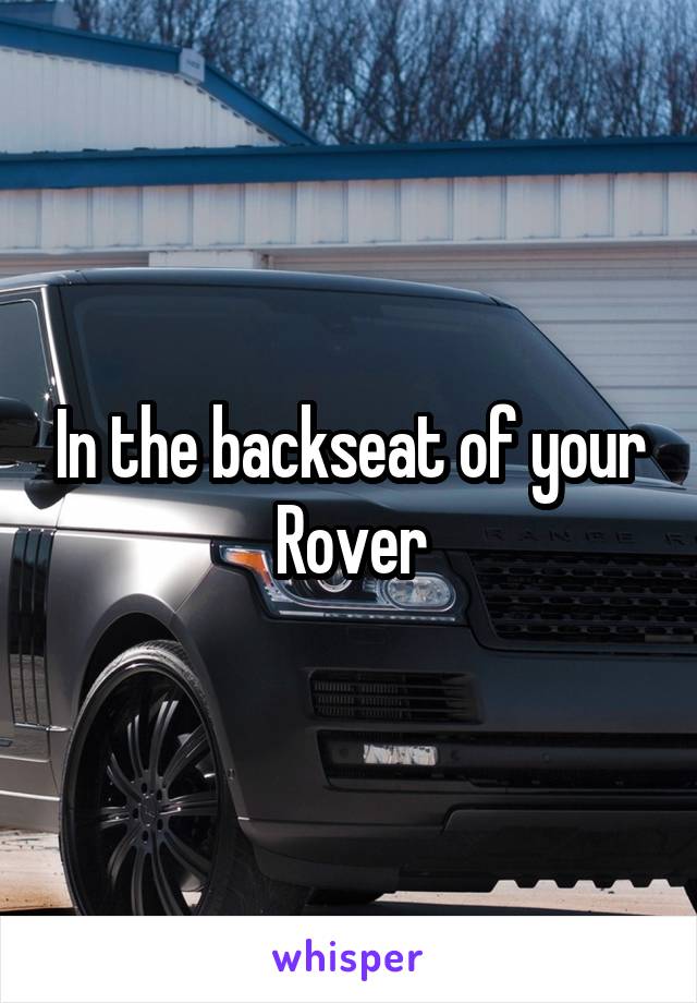 In the backseat of your Rover