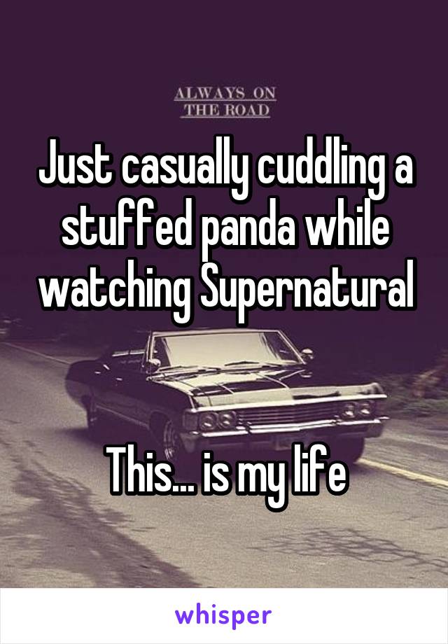 Just casually cuddling a stuffed panda while watching Supernatural


This... is my life