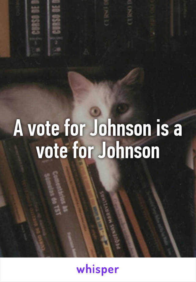 A vote for Johnson is a vote for Johnson