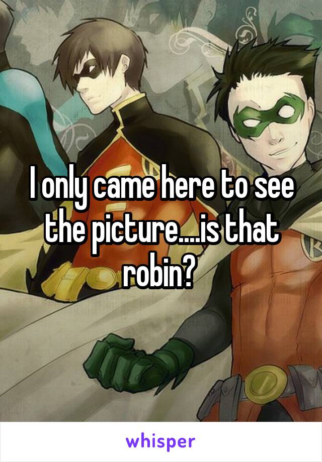 I only came here to see the picture....is that robin? 
