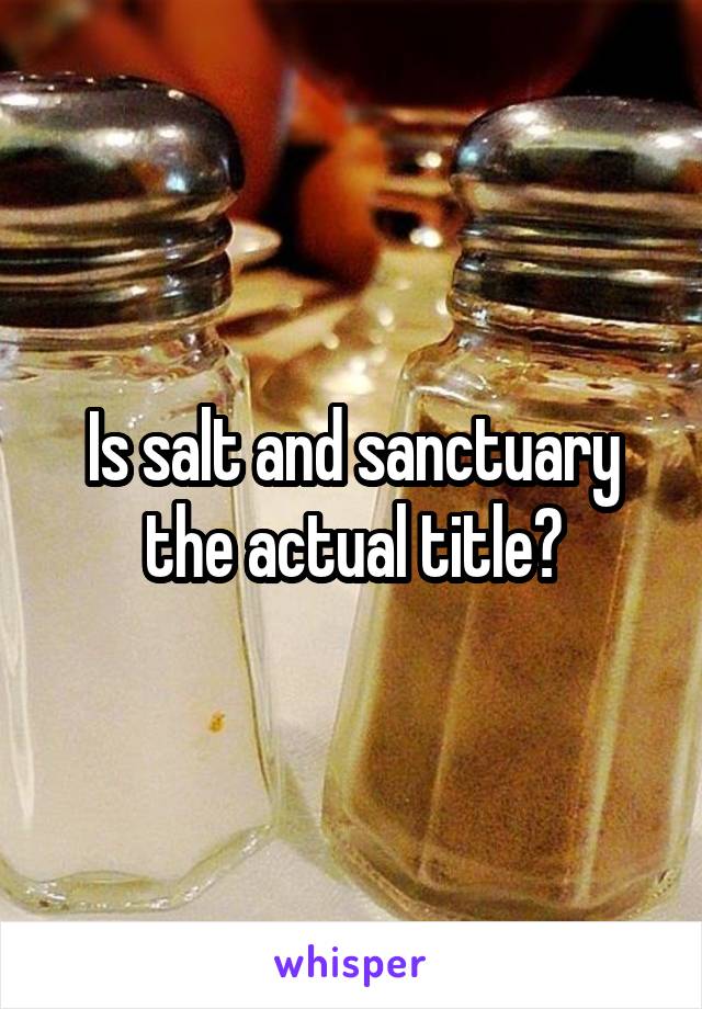 Is salt and sanctuary the actual title?
