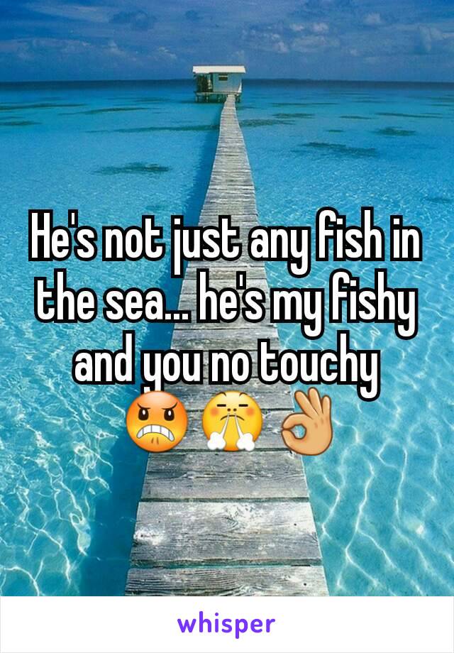He's not just any fish in the sea... he's my fishy and you no touchy
 😠😤👌