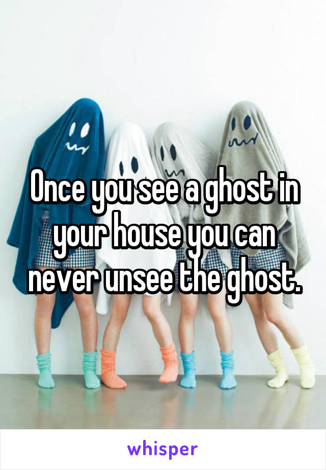 Once you see a ghost in your house you can never unsee the ghost.