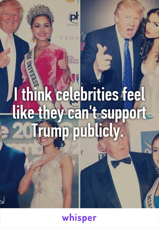 I think celebrities feel like they can't support Trump publicly. 