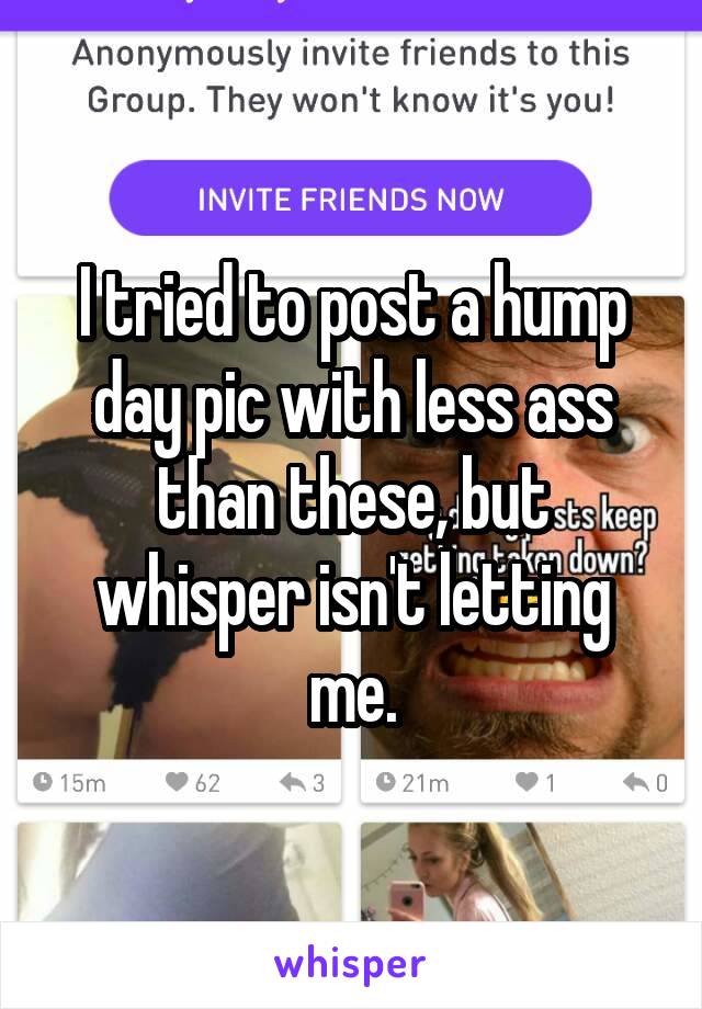 I tried to post a hump day pic with less ass than these, but whisper isn't letting me.