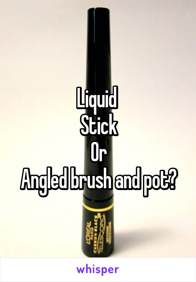 Liquid 
Stick
Or
Angled brush and pot?