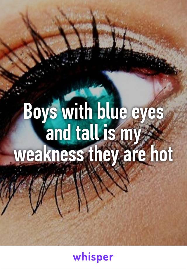 Boys with blue eyes and tall is my weakness they are hot