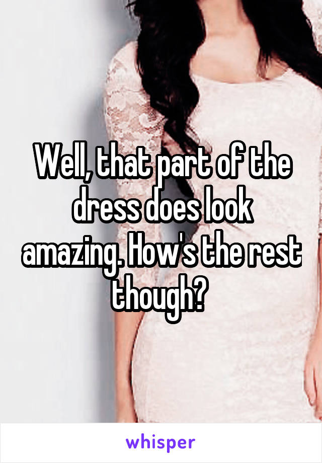 Well, that part of the dress does look amazing. How's the rest though? 