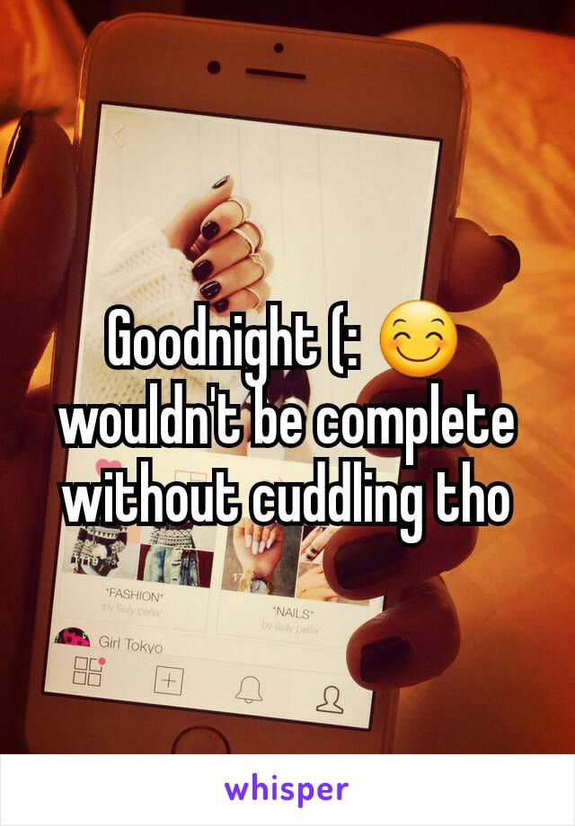 Goodnight (: 😊 wouldn't be complete without cuddling tho