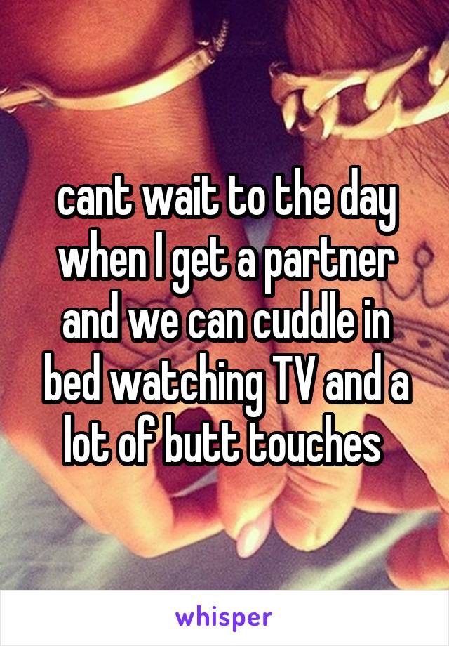 cant wait to the day when I get a partner and we can cuddle in bed watching TV and a lot of butt touches 