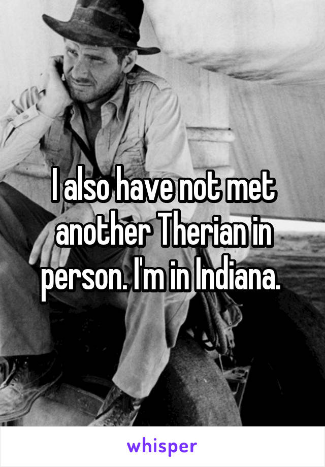 I also have not met another Therian in person. I'm in Indiana. 