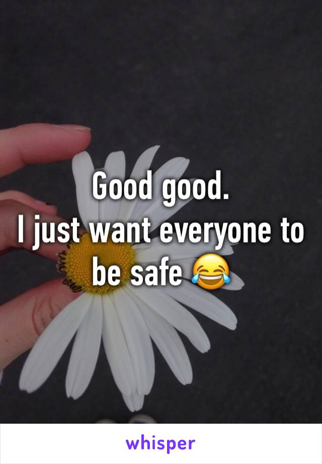 Good good. 
I just want everyone to be safe 😂