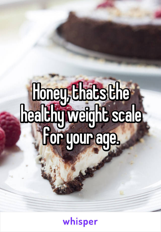 Honey, thats the healthy weight scale for your age.