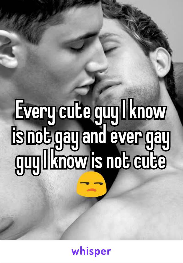 Every cute guy I know is not gay and ever gay guy I know is not cute 😒