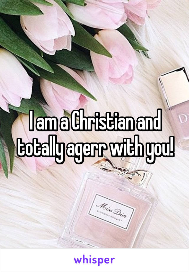 I am a Christian and totally agerr with you!