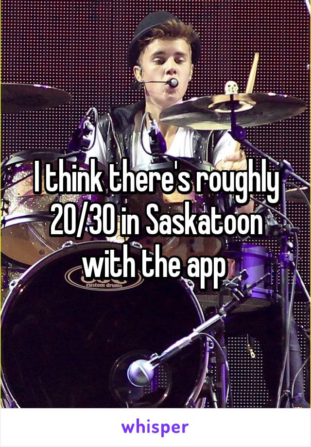 I think there's roughly 20/30 in Saskatoon with the app 