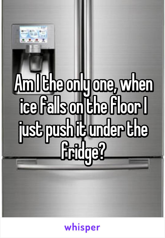 Am I the only one, when ice falls on the floor I just push it under the fridge?