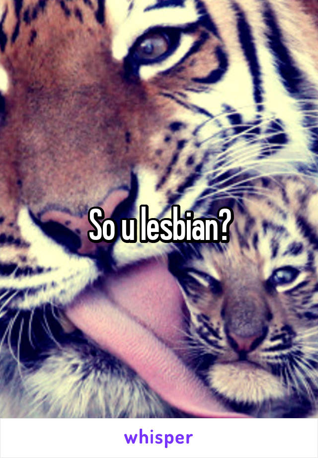 So u lesbian?