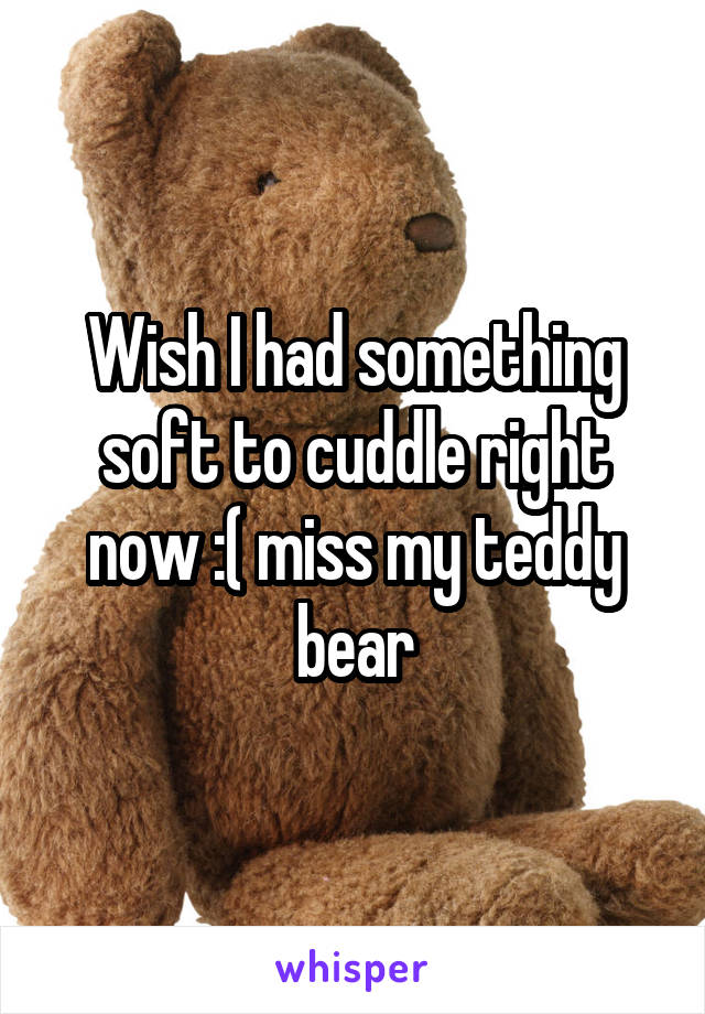 Wish I had something soft to cuddle right now :( miss my teddy bear