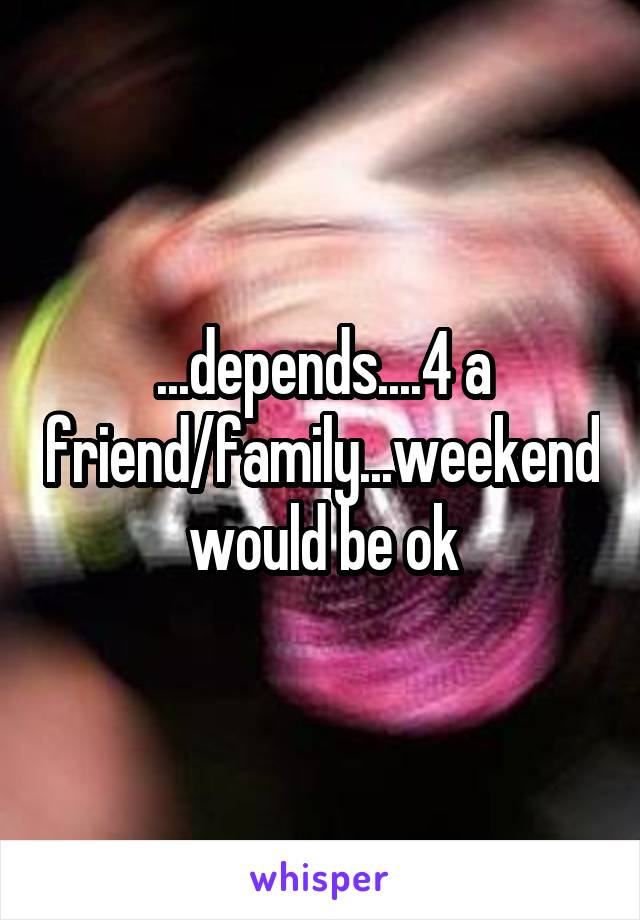 ...depends....4 a friend/family...weekend would be ok