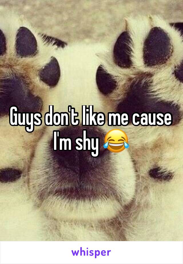 Guys don't like me cause I'm shy 😂