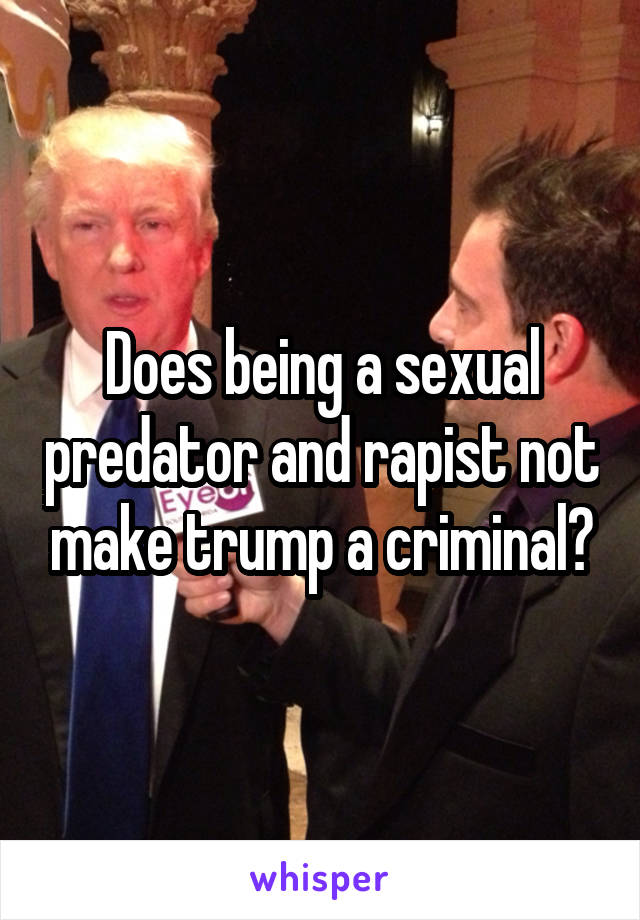 Does being a sexual predator and rapist not make trump a criminal?