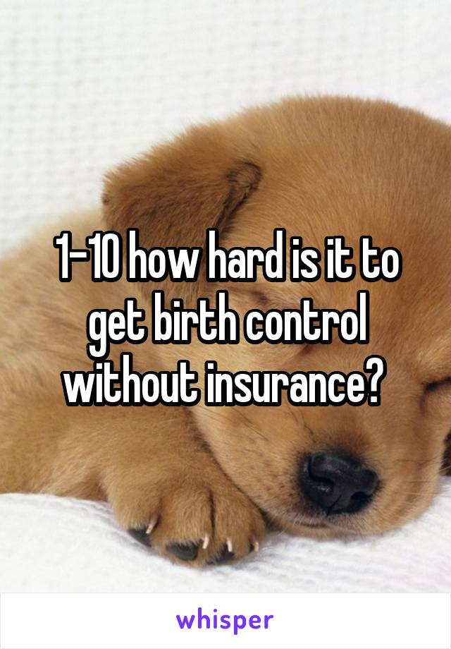 1-10 how hard is it to get birth control without insurance? 