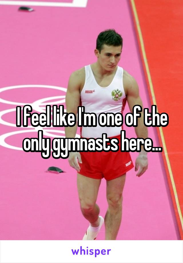 I feel like I'm one of the only gymnasts here...