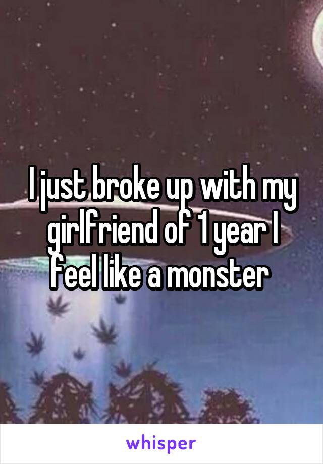 I just broke up with my girlfriend of 1 year I feel like a monster 