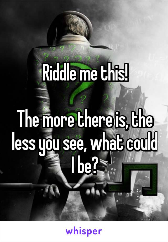 Riddle me this!

The more there is, the less you see, what could I be?