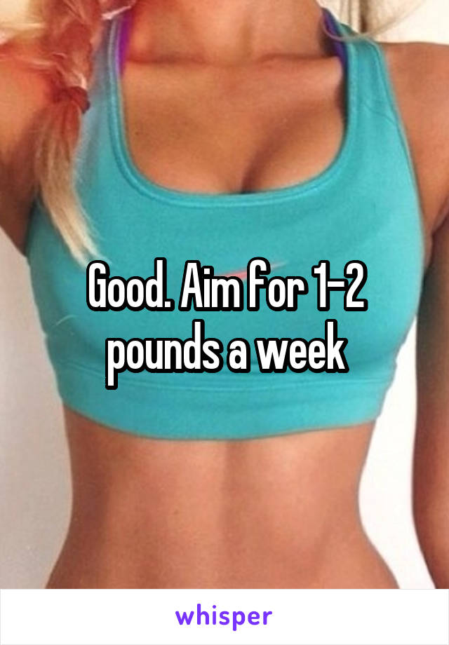 Good. Aim for 1-2 pounds a week