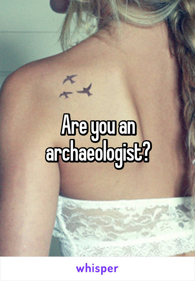Are you an archaeologist?