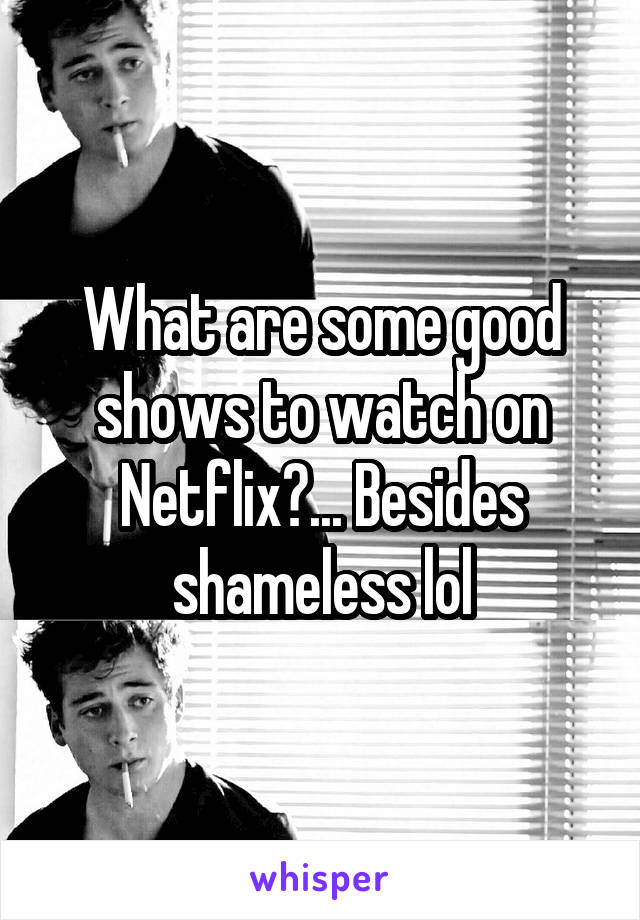 What are some good shows to watch on Netflix?... Besides shameless lol