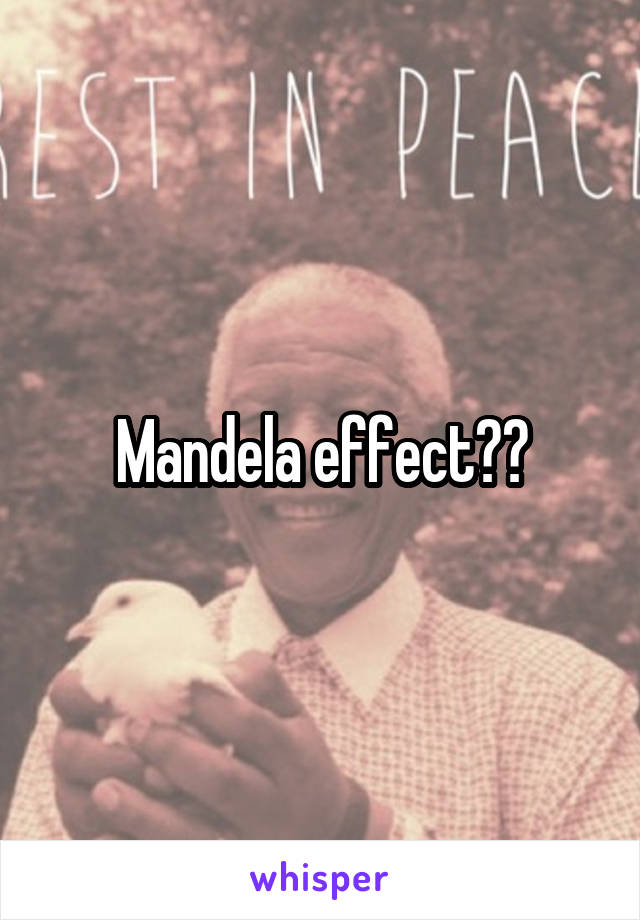 Mandela effect??