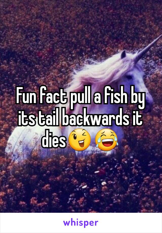 Fun fact pull a fish by its tail backwards it dies😉😂